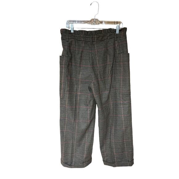 Oat NY Glen Plaid cuffed  neutral business casual academia trouser pant  NWT - Picture 7 of 9